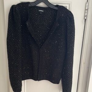 Express Black Sparkle Cardigan